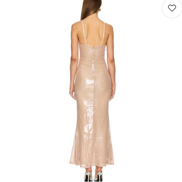 REVOLVE Runway The Label Shira Shimmering Sequin Maxi Dress in Nude - Picture 2 of 5